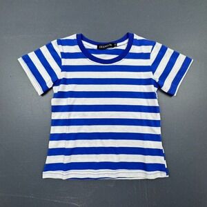 Deerose Striped T-Shirt Women's XS Blue White Short Sleeve Casual Stretch Tee